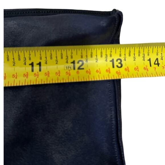 Spanx Faux Leather Leggings High Waisted Smoothing Sleek Dark Blue Size Large - Picture 8 of 9